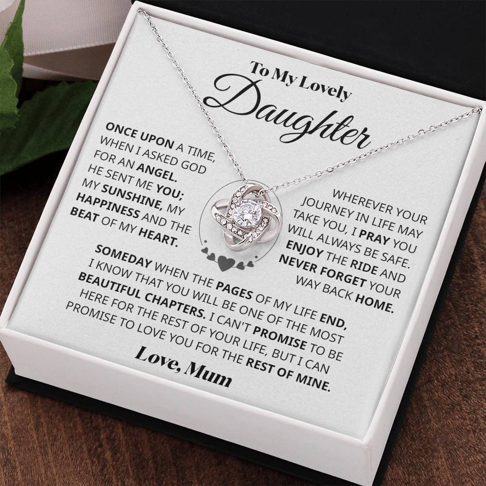 To my Daughter - Love knot necklace