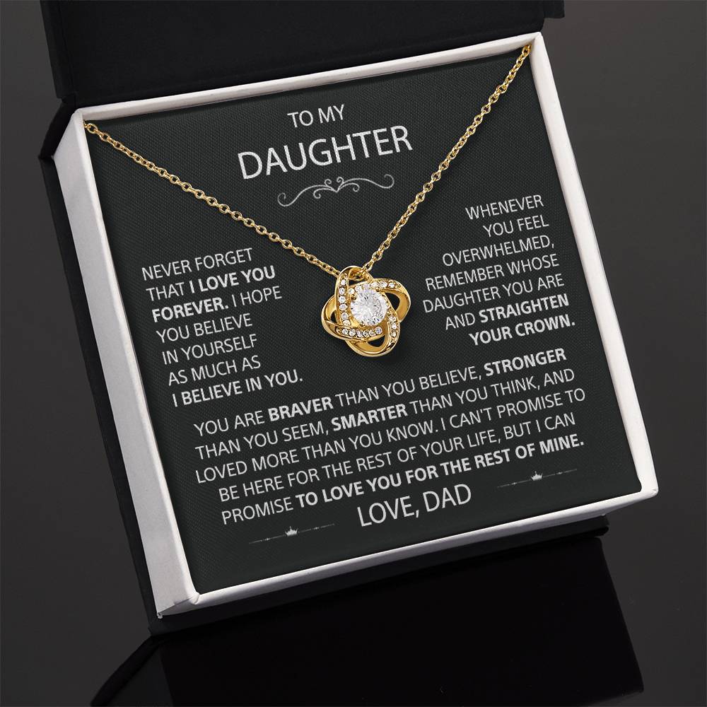 To My Daughter - Love Knot Necklace