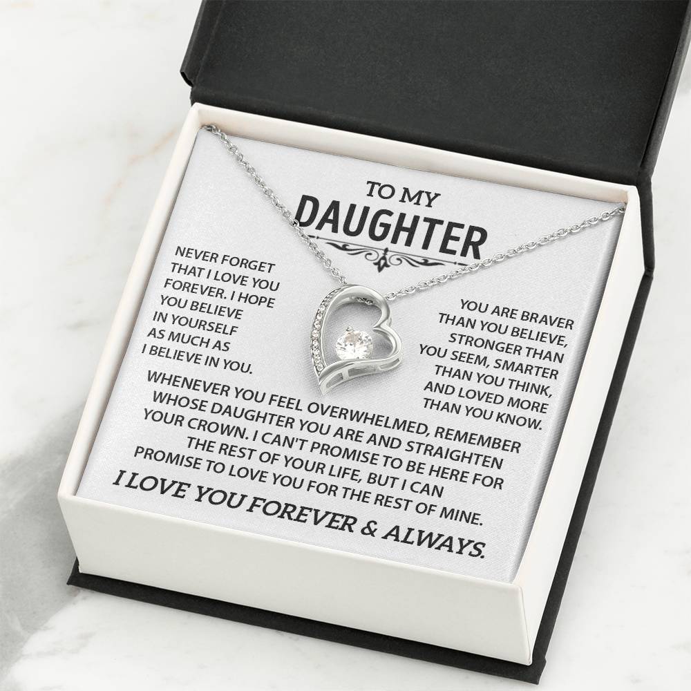 To my Daughter - Heart necklace - Gold