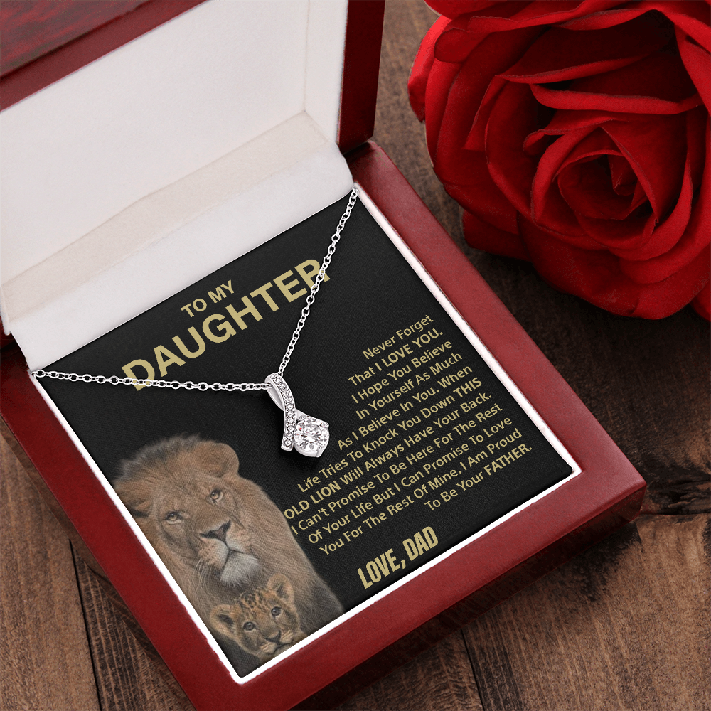 To my Daughter -  “This old lion” knot necklace - Gold