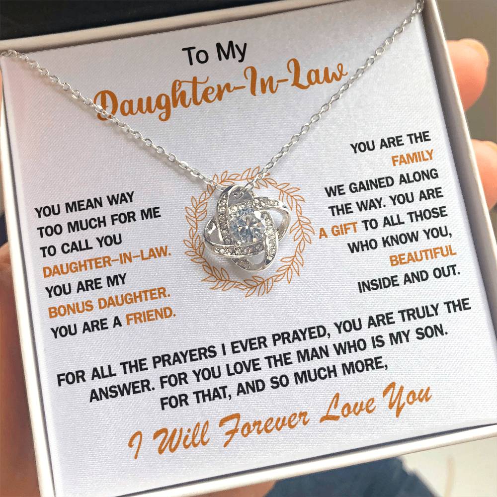 To my Daughter-In-Law - Love knot necklace