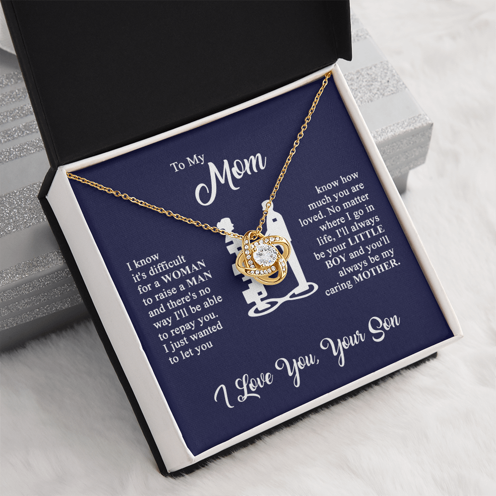 To My Mom - I Love You - Knot Necklace