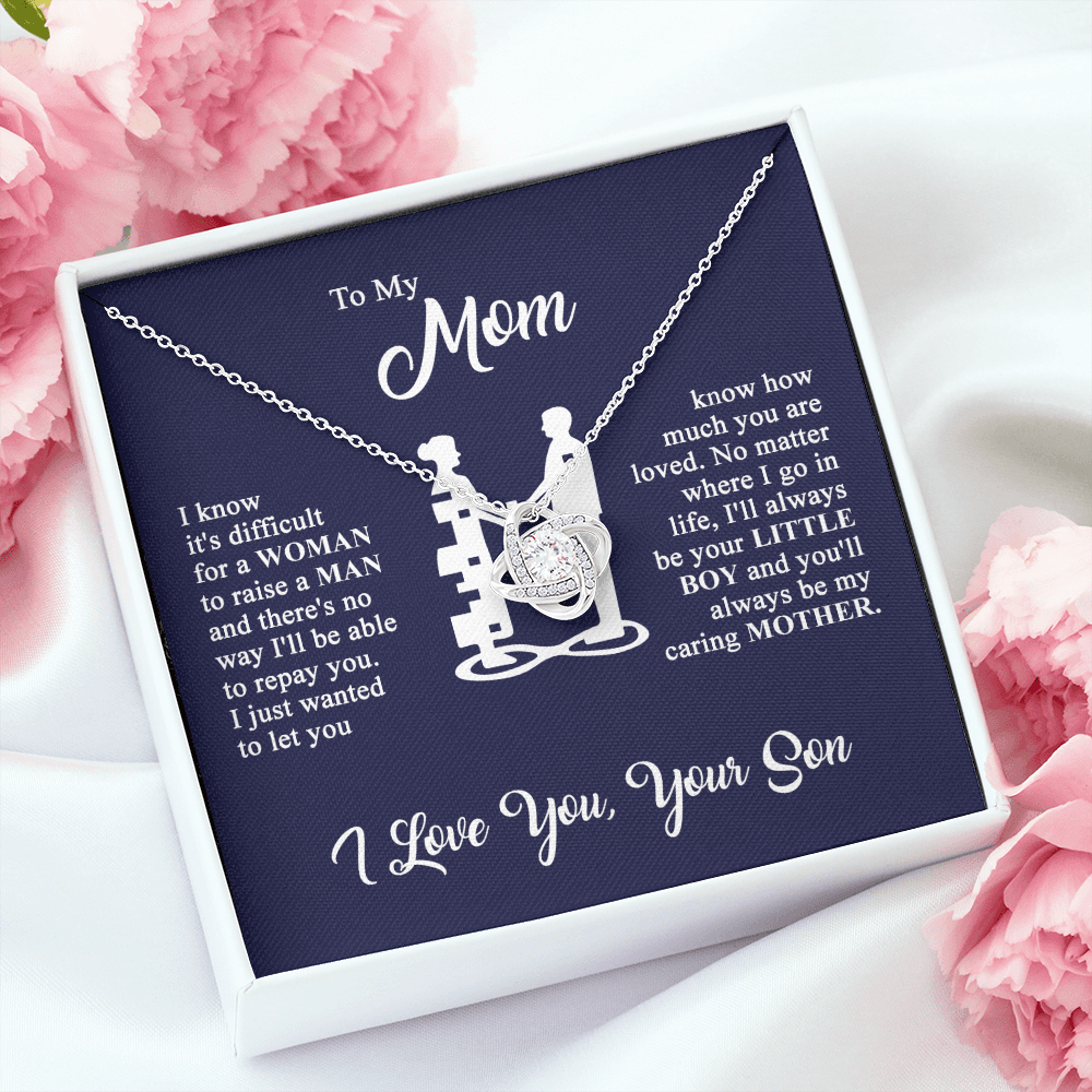 To My Mom - I Love You - Knot Necklace