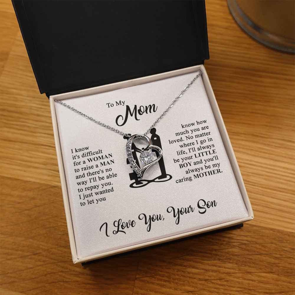 To My Mom - I Love You  - Heart Necklace