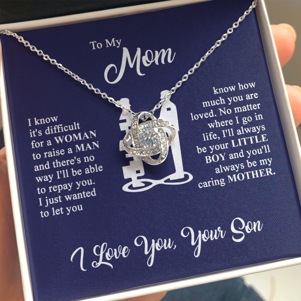 To My Mom - I Love You - Knot Necklace