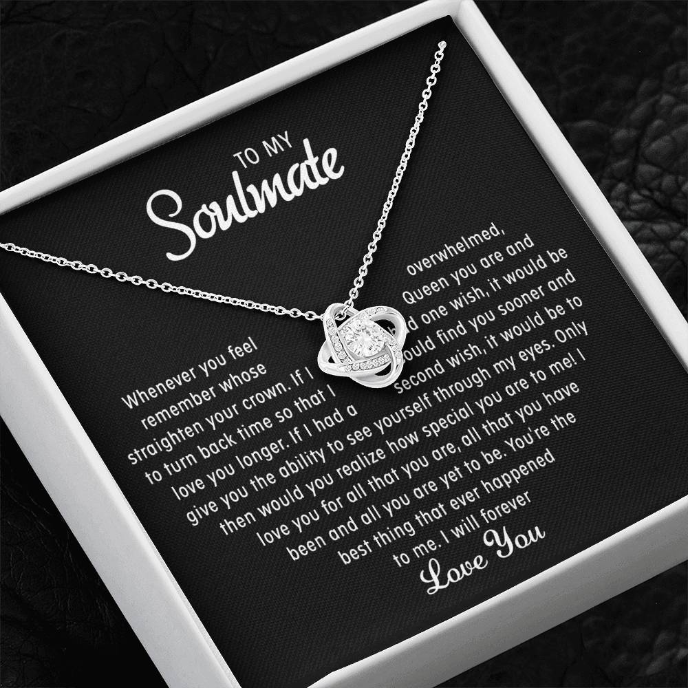 To my Soulmate - Love knot necklace - Gold