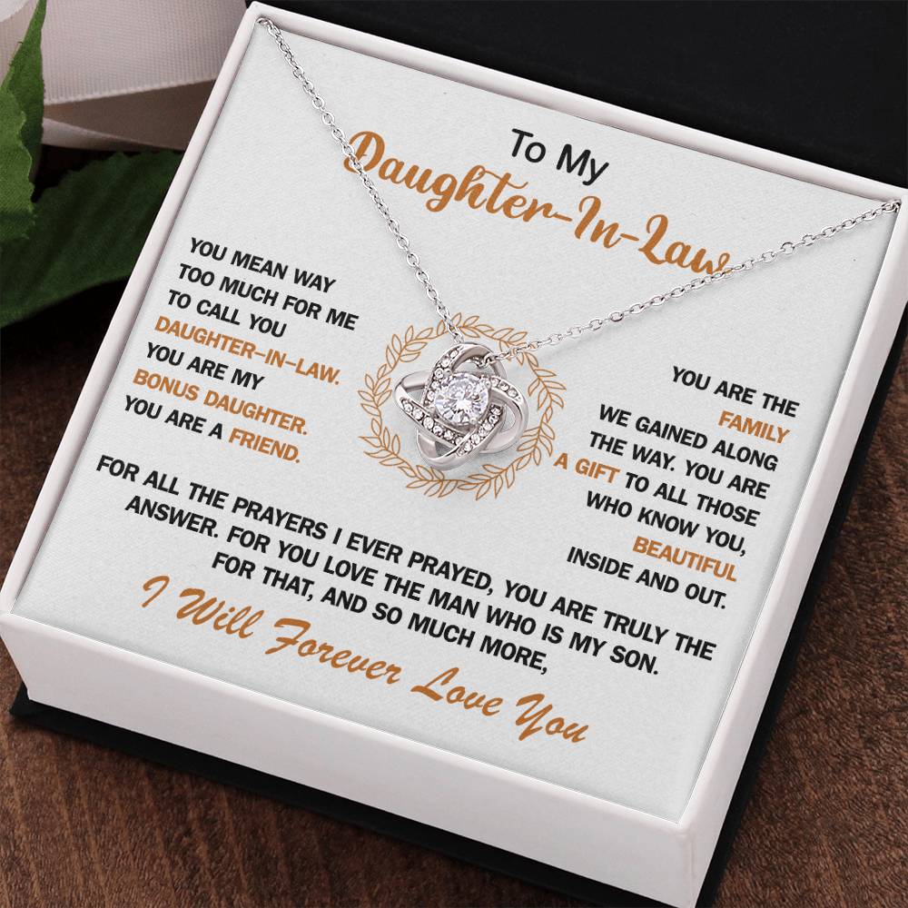 To my Daughter-In-Law - Love knot necklace