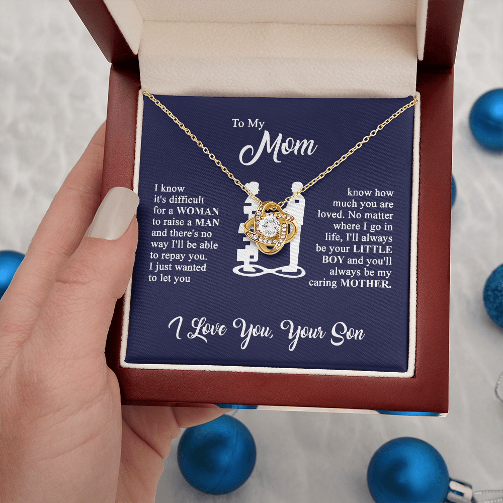 To My Mom - I Love You - Knot Necklace