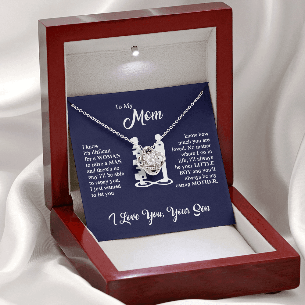 To My Mom - I Love You - Knot Necklace