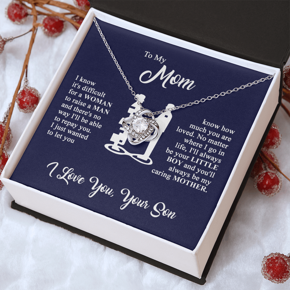 To My Mom - I Love You - Knot Necklace