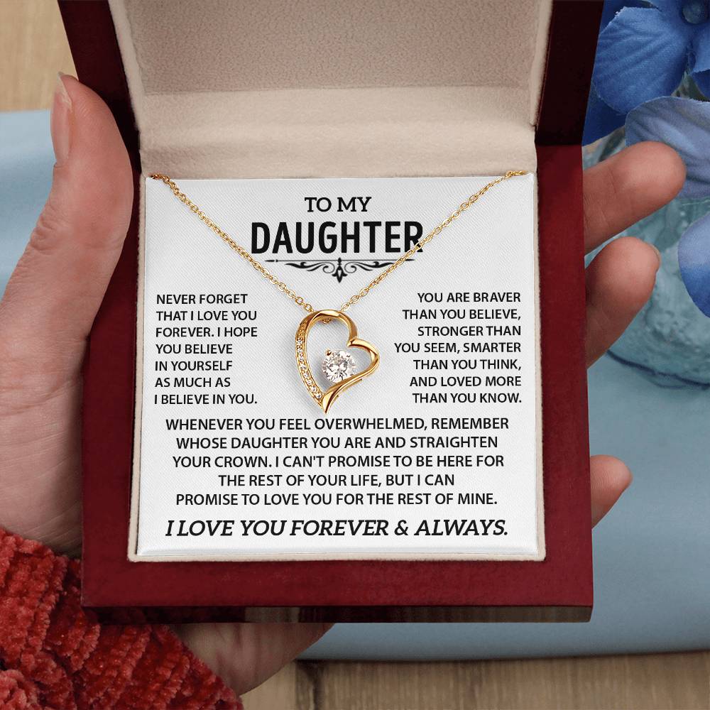 To my Daughter - Heart necklace - Gold