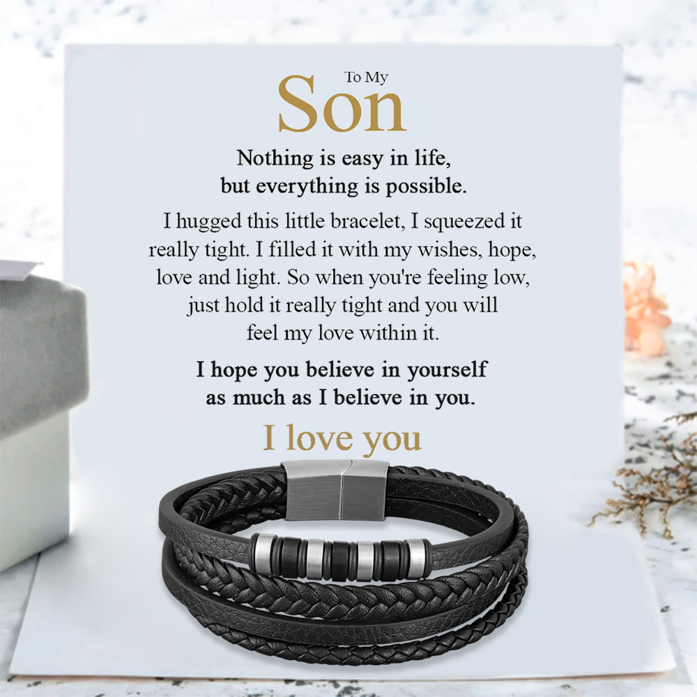 To my Son - Multi layer leather bracelet