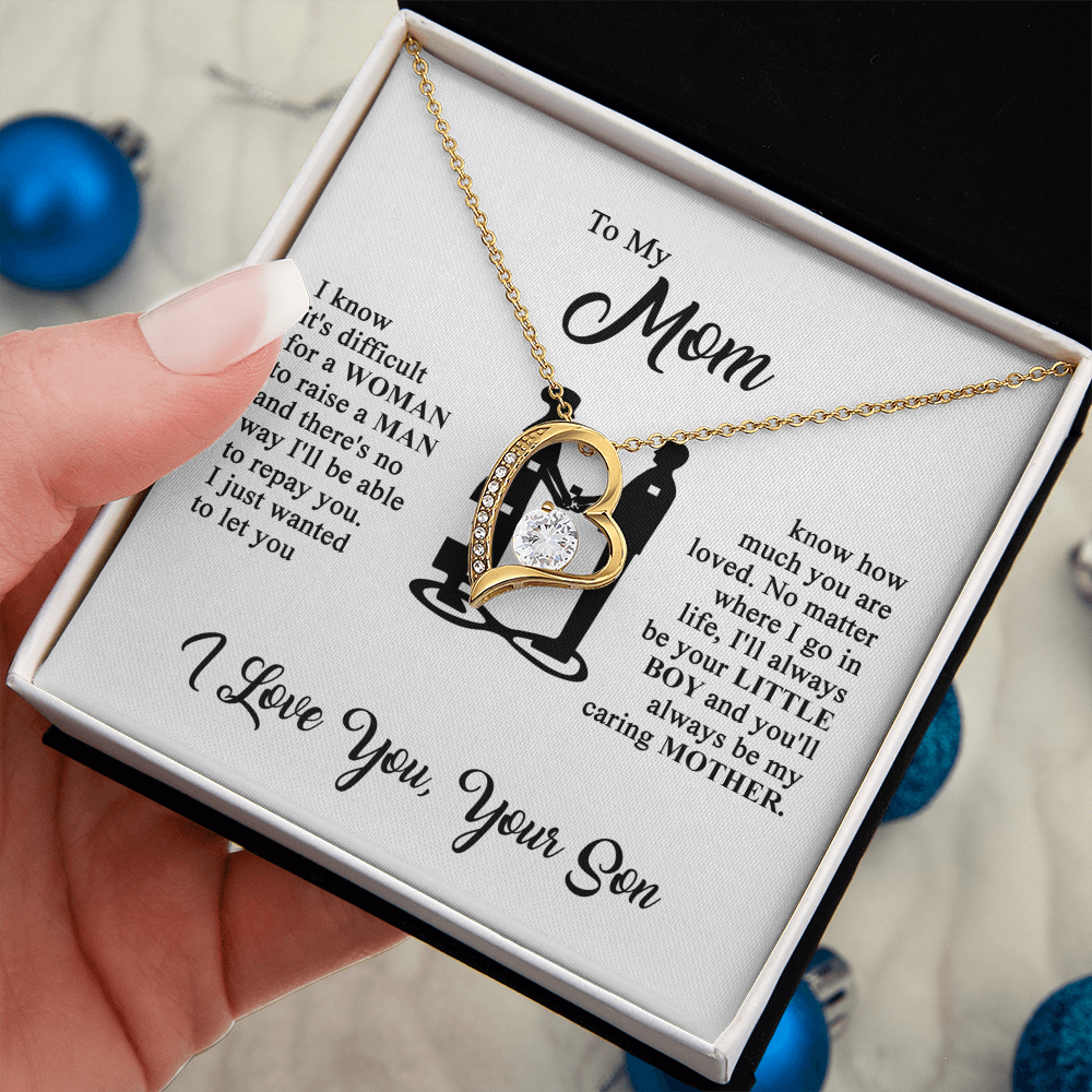 To My Mom - I Love You  - Heart Necklace