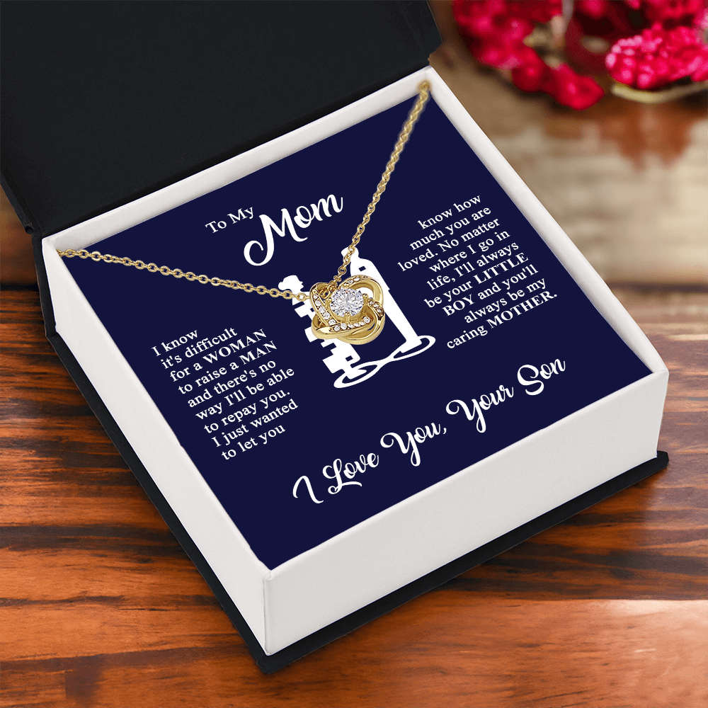 To My Mom - I Love You - Knot Necklace