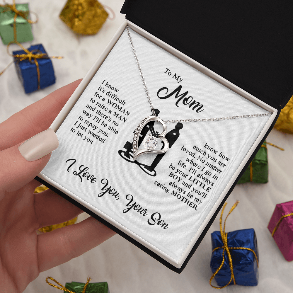 To My Mom - I Love You  - Heart Necklace