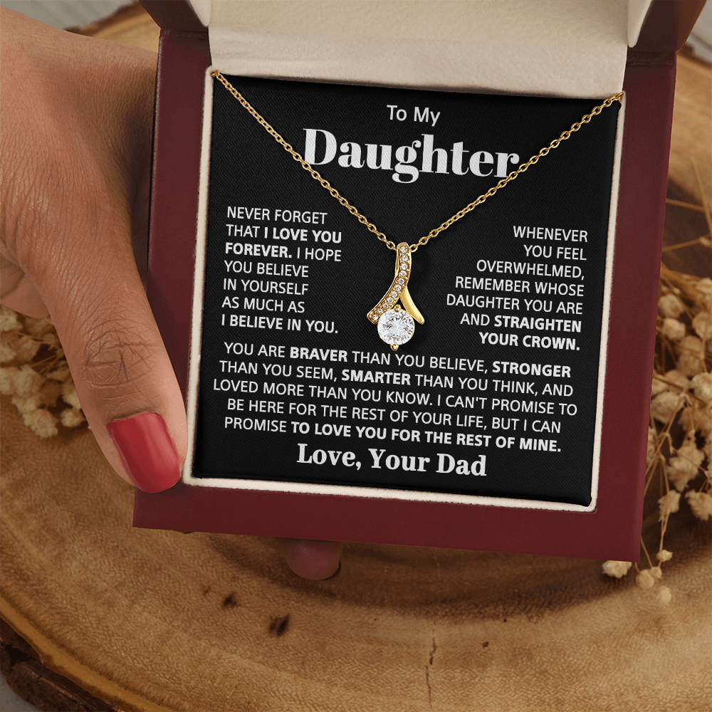 To my Daughter - Love pendant necklace - Gold