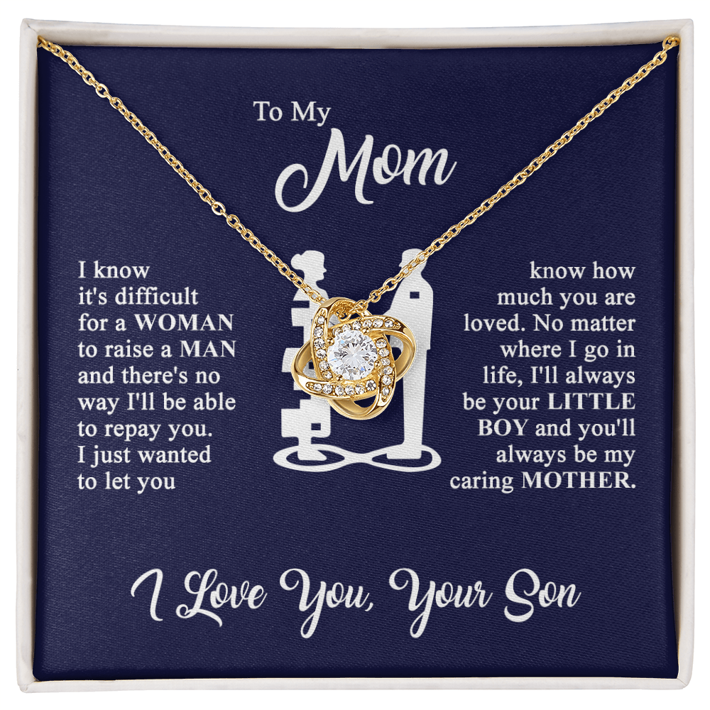 To My Mom - I Love You - Knot Necklace