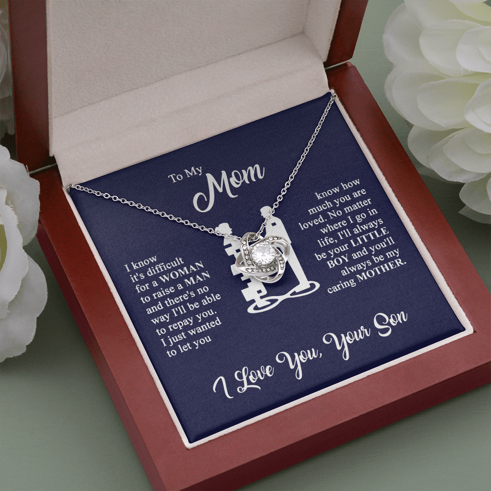 To My Mom - I Love You - Knot Necklace