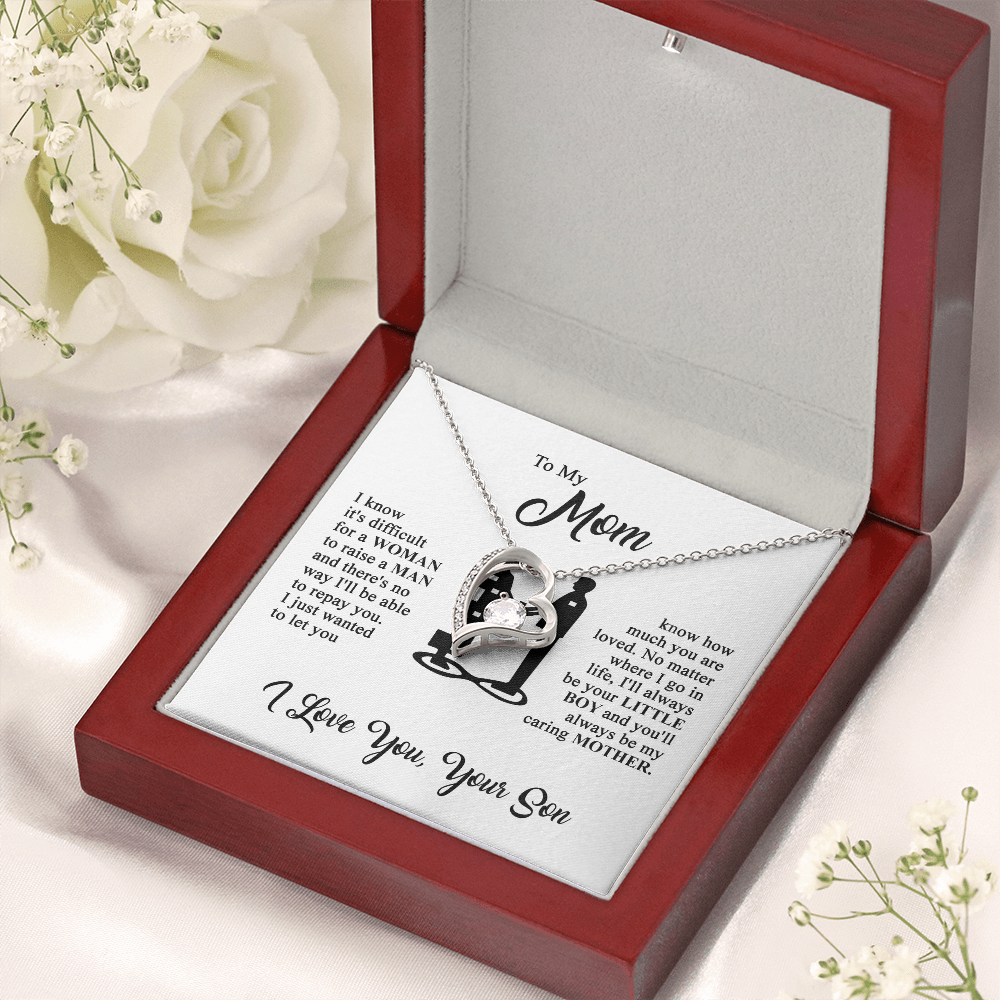 To My Mom - I Love You  - Heart Necklace