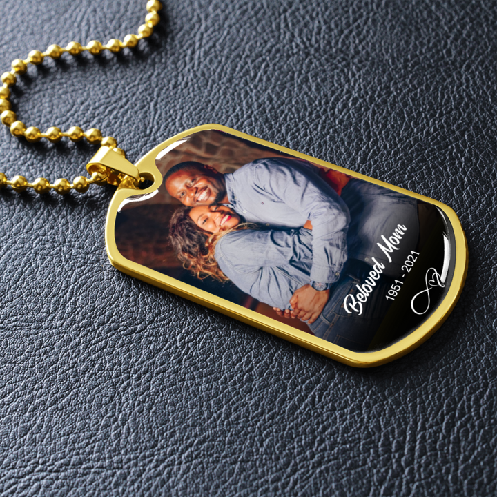 Custom Name Photo Dog Tag Memorial Necklace Luxus Love Jewellery