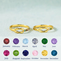 Personalize Birthstones Mother and Daughter Ring