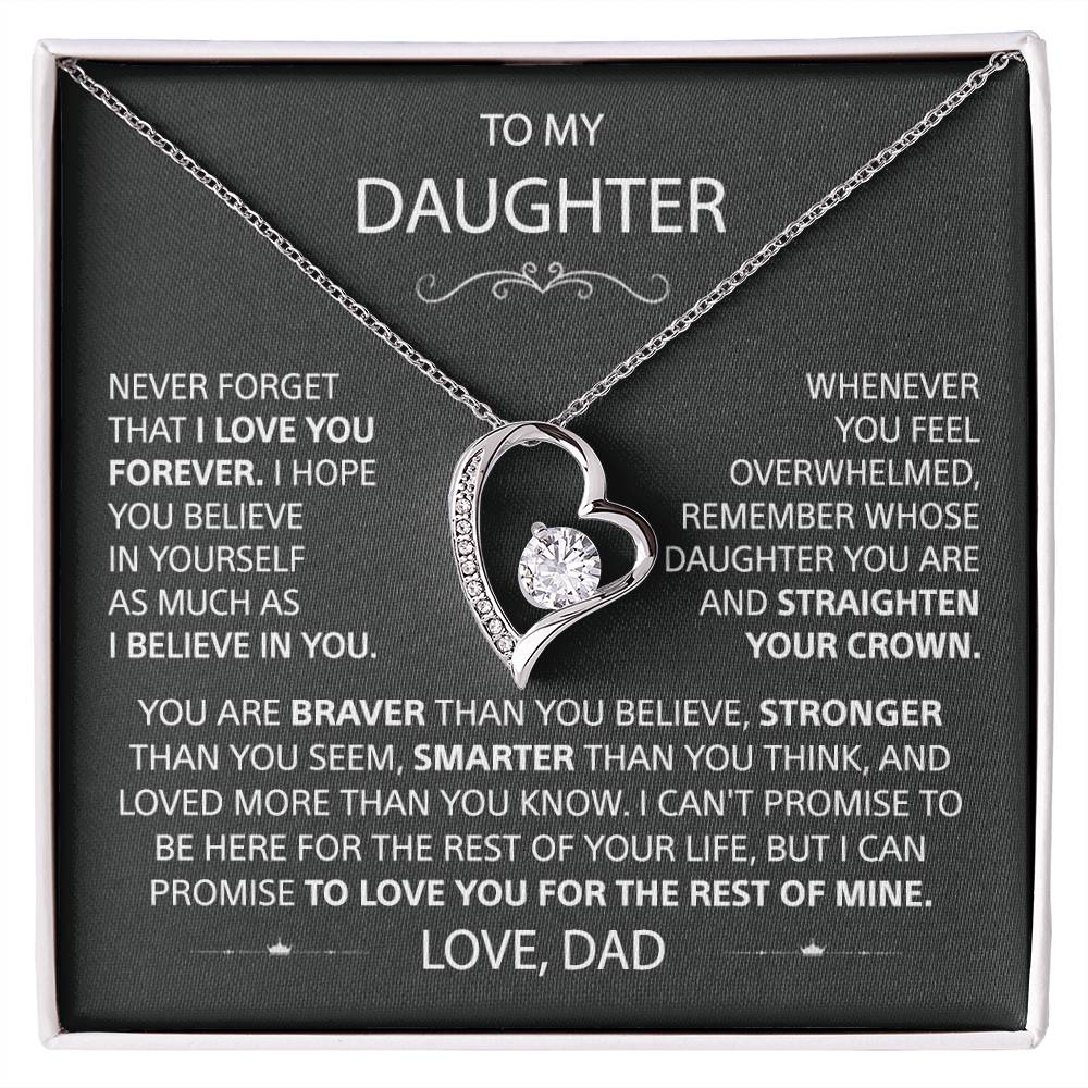 To My Daughter - Love Heart necklace