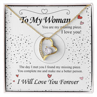 To my Wife - Love Heart Necklace - Gold