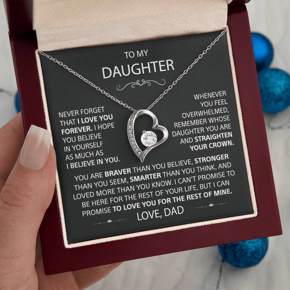To My Daughter - Love Heart necklace