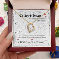 To my Wife - Love Heart Necklace - Gold