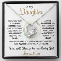 To My Daughter - Love Heart Necklace, from Mum