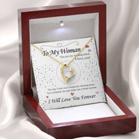 To my Wife - Love Heart Necklace - Gold